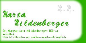 marta mildenberger business card