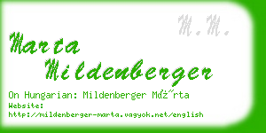 marta mildenberger business card